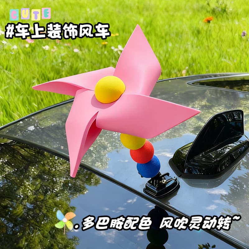 Telhado moinho de vento decoração do carro arco pingente cauda decoração adesivo do carro boneca motorista feminino loco