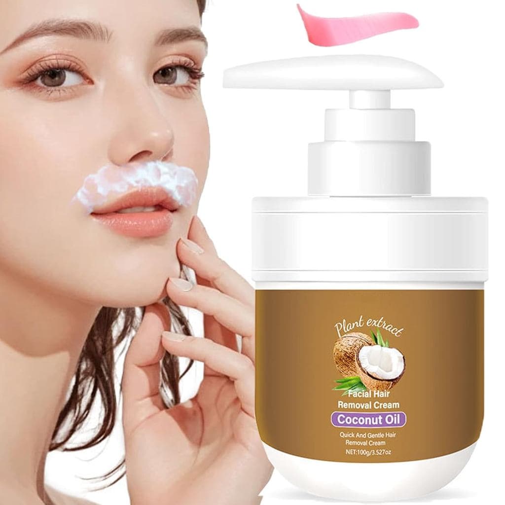 Removedor de Pelos Faciais com Óleo de Coco - Removedores de Pelos Eficazes e Rápidos, Removedor de Pelos Corporais com