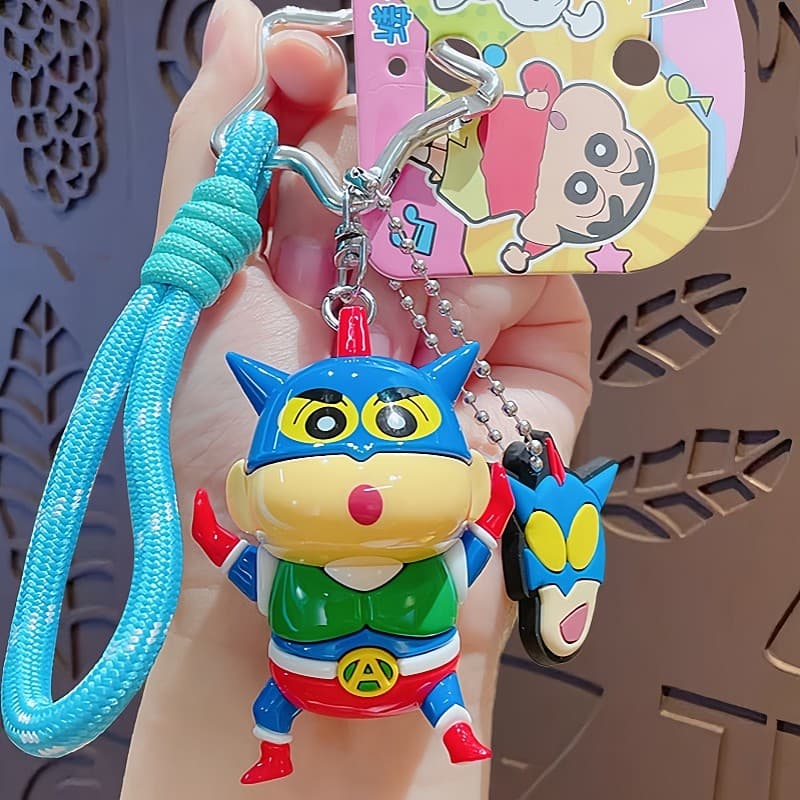 Genuíno Crayon Shin-Chan Anime dos desenhos animados carro chaveiro corrente crianças estudante mochila pingente criativ