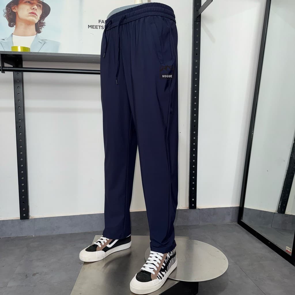 JJ corte etiqueta calças casuais masculinas verão Sweatpants quatro lados elástico plana calças de perna reta calças de