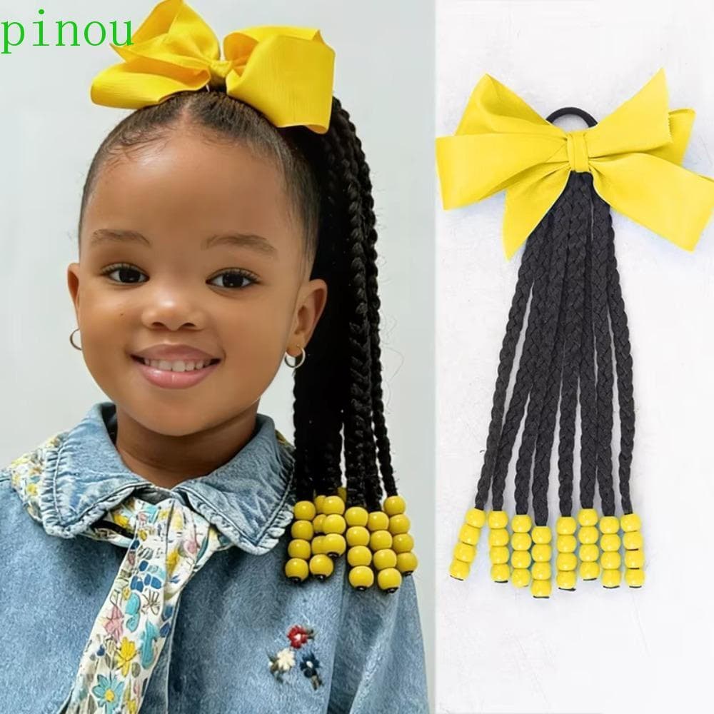 PINOU Kids Trançado Rabo De Cavalo , Elástico Feito À Mão Contas De Arco Extensões De Sintético