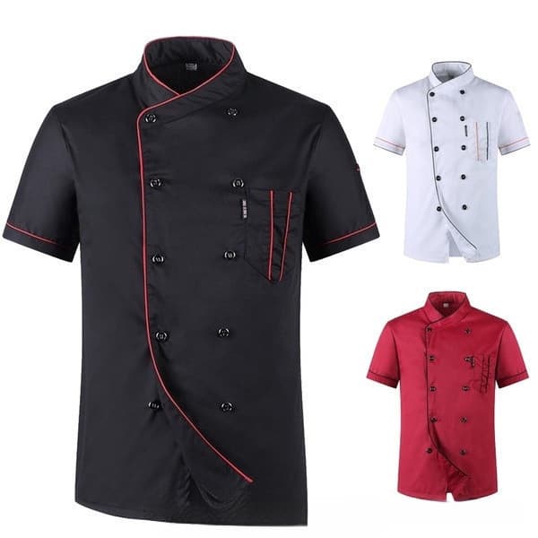 Camiseta De Manga Curta Do Chef Respirável Uniforme De Cozinha Profissional Para Jaqueta De Trabalho De Tecido De Verão