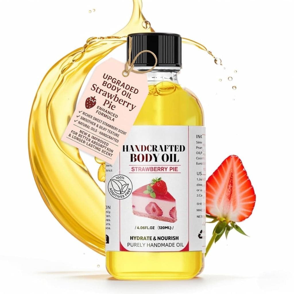 Óleo Corporal Artesanal – Baunilha Quente – 120ml – Fórmula Nutritiva à Base de Plantas para uma Pele Suave e Flexível (