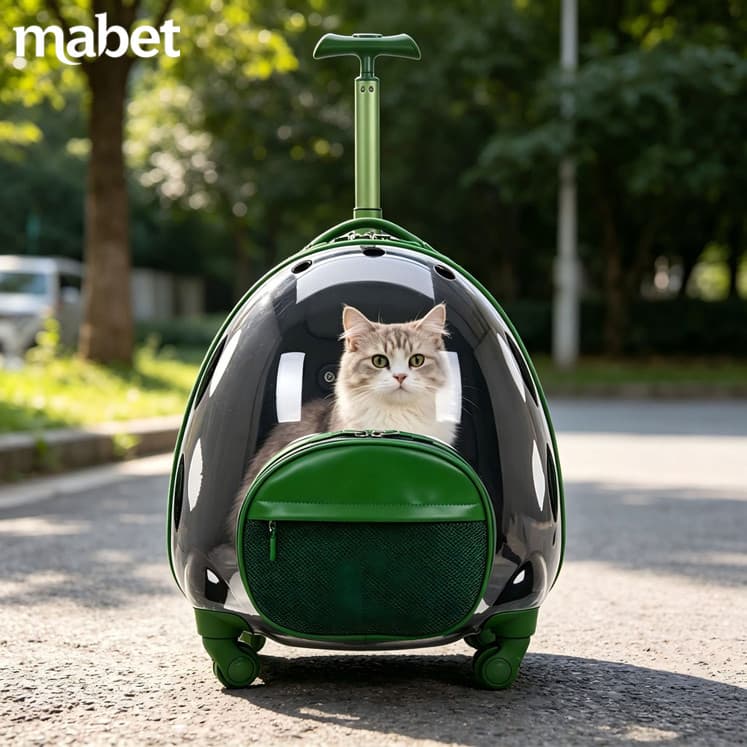Estojo criativo para carrinho de animais de estimação da moda transparente/saída/gato/mala