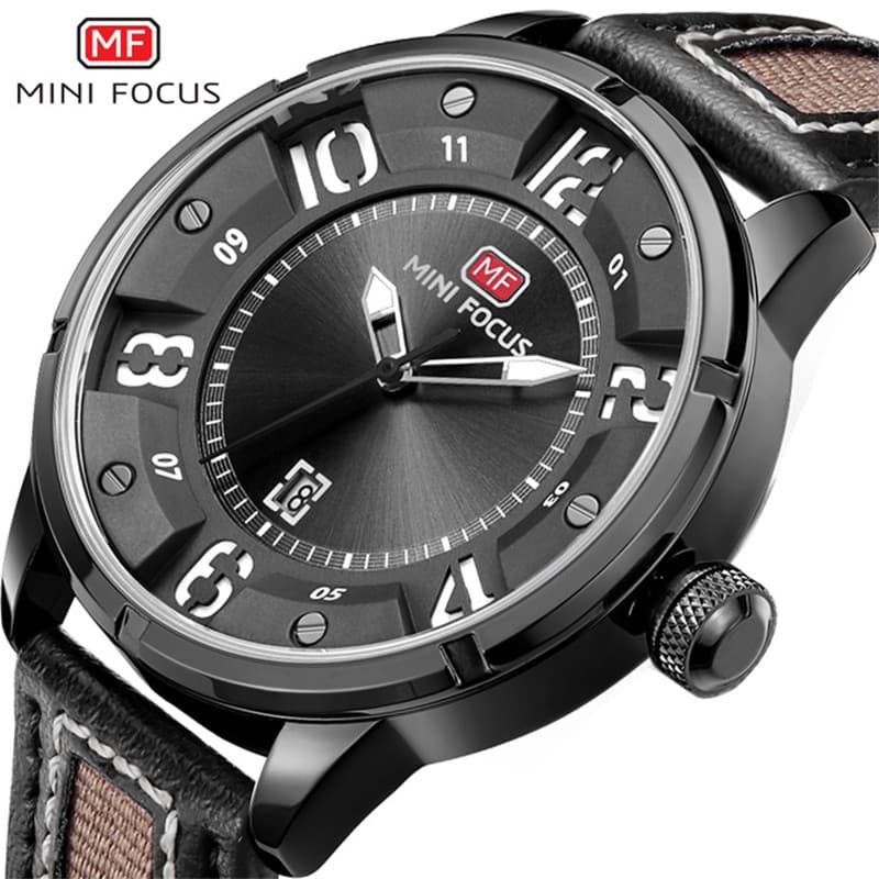 MINI FOCUS Original Americano Casual Relógio Masculino Único Mostrador Grande Semi-Tela Street Wear Relógio Esportivo Ma