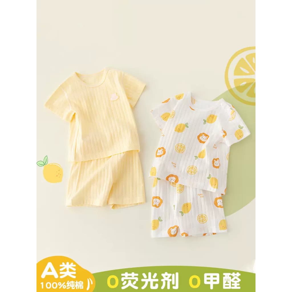 Bebê de manga curta Shorts conjunto roupa interior verão puro algodão bebê dividir roupas para casa pijamas das crianças