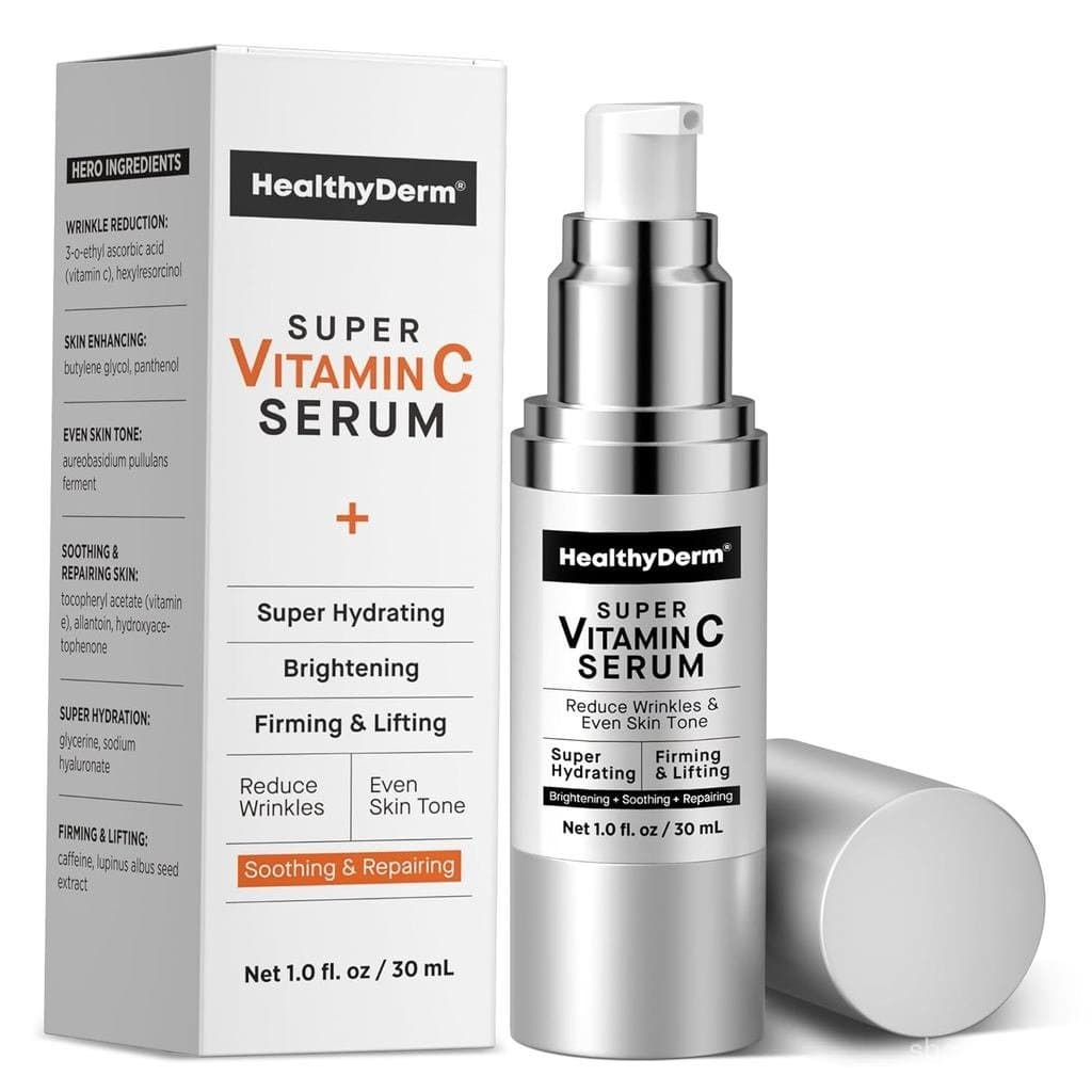 Sérum Super Vitamina C HealthyDerm para Mulheres Acima de 70 Anos: Niacinamida, Vitamina C, Ácido Hialurônico, Peptídeos