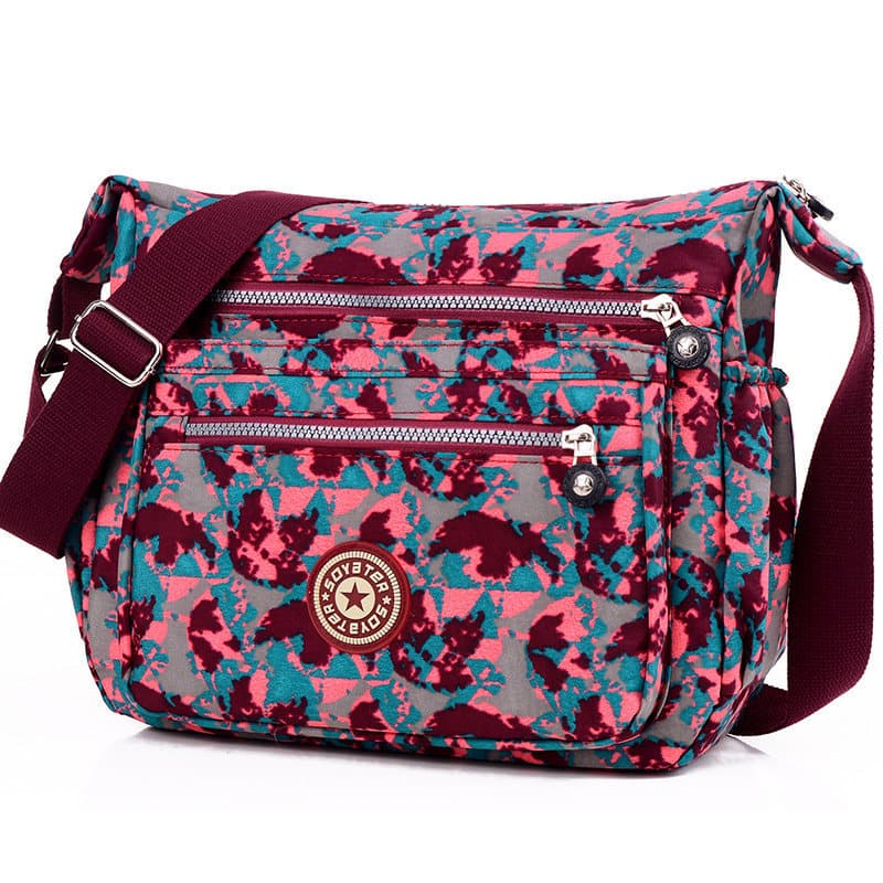 Bolsa de lona impressa bolsa mensageiro feminina bolsa mãe idosa de meia-idade bolsa de ombro leve à prova d'água Casual