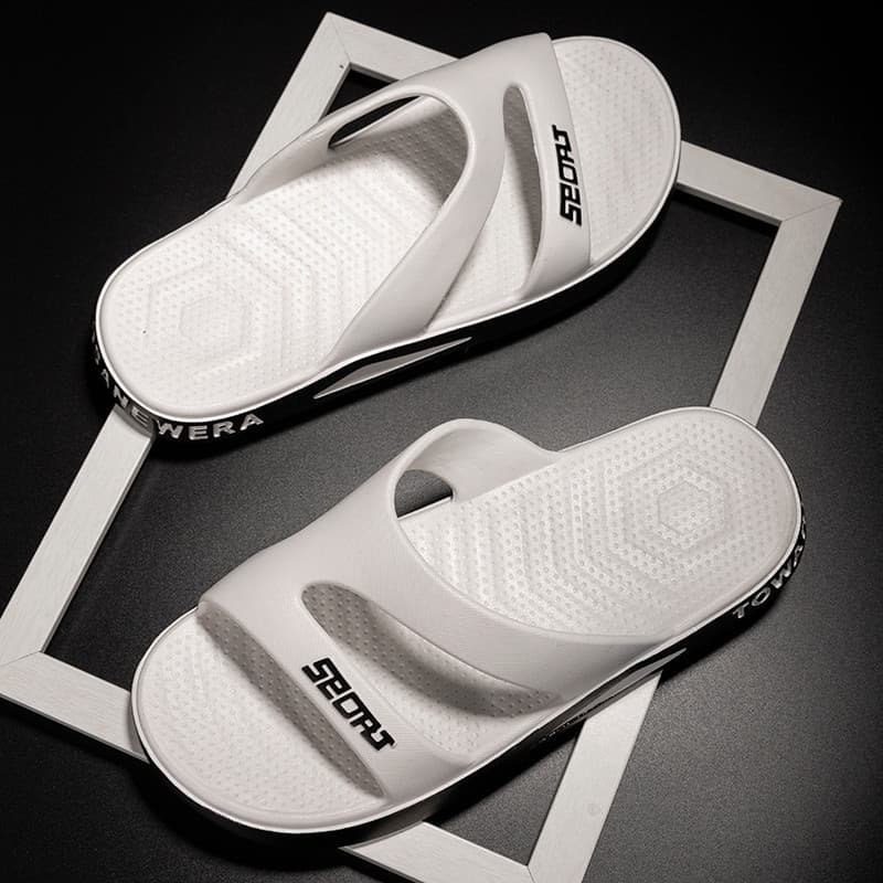 Chinelos masculinos verão exterior wear na moda sola macia resistente ao desgaste de uma peça casa meninos passeio Anti