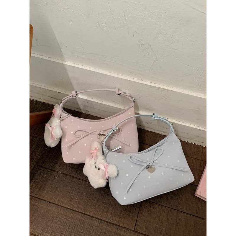 Doce menina Polka Dot mensageiro saco feminino 2026 novo estilo rosa Commuter bolsa All-Match ins ombro sela saco
