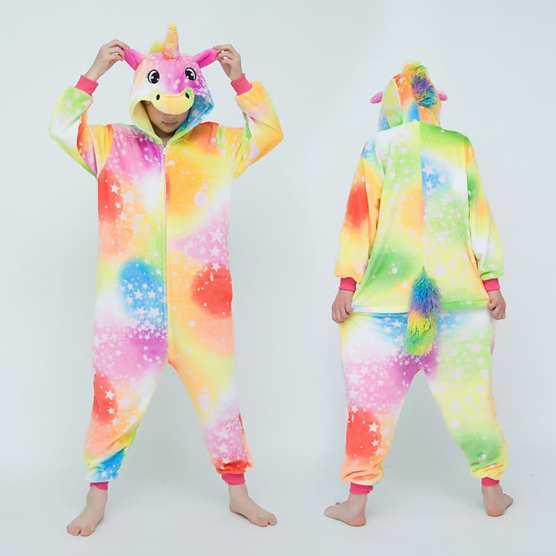 Pijama Infantil De Flanela Com Capuz , Fantasia De Cosplay De Animal De Unicórnio Fofo , Roupa De Dormir Macia Para Meni