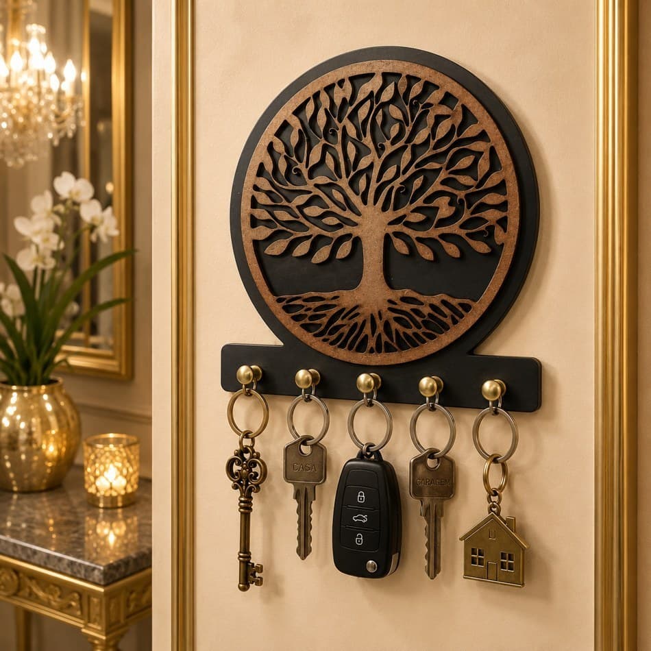 Organizador de Chaves Decorativo Árvore da Vida MDF
