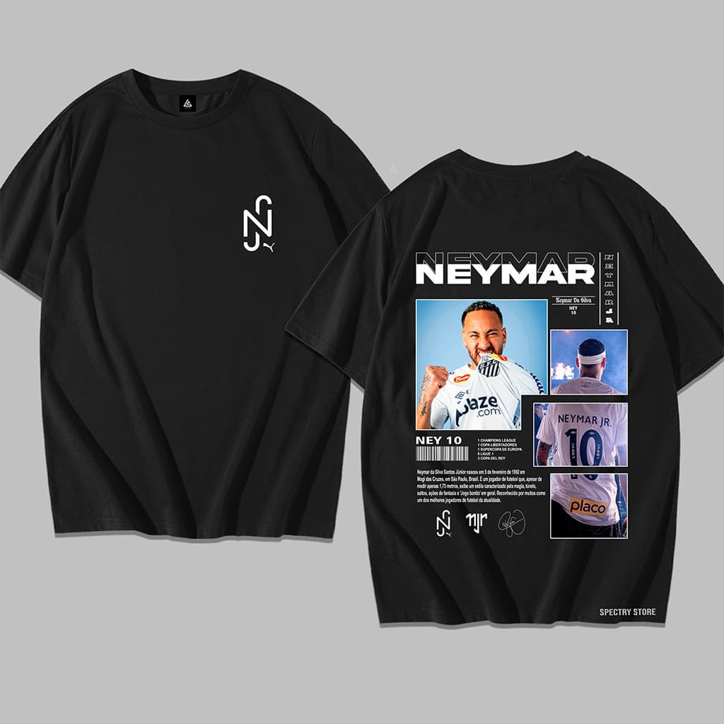 Camisa Camiseta Neymar Santos Style Y2k Algodão Unissex Premium Tendencia Novidade Exclusivo Streetwear Seleção