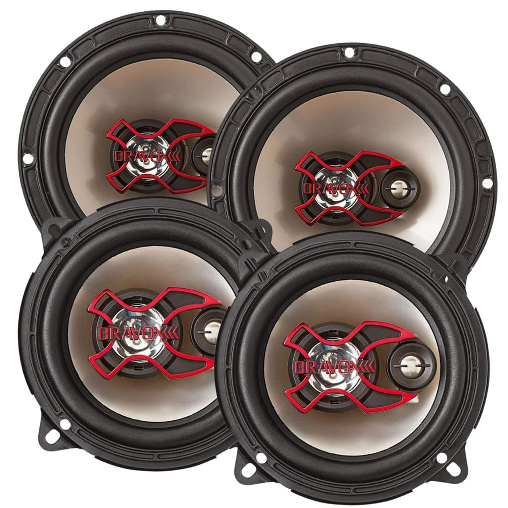 Kit Alto Falante 6 + 5 Pol Bravox 200w Rms B3X60-X B3X50-X Triaxial 400w Pico 2 Pares