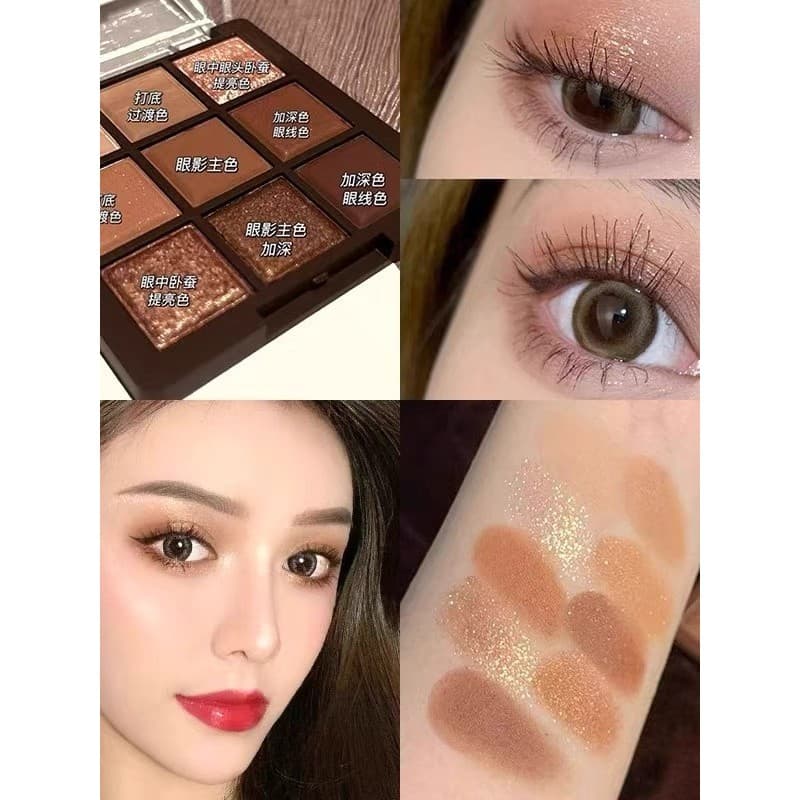 Li Jiaqi recomenda paleta de sombras de Chocolate novo estilo lantejoulas de alto brilho brilho brilho fino perolado cor