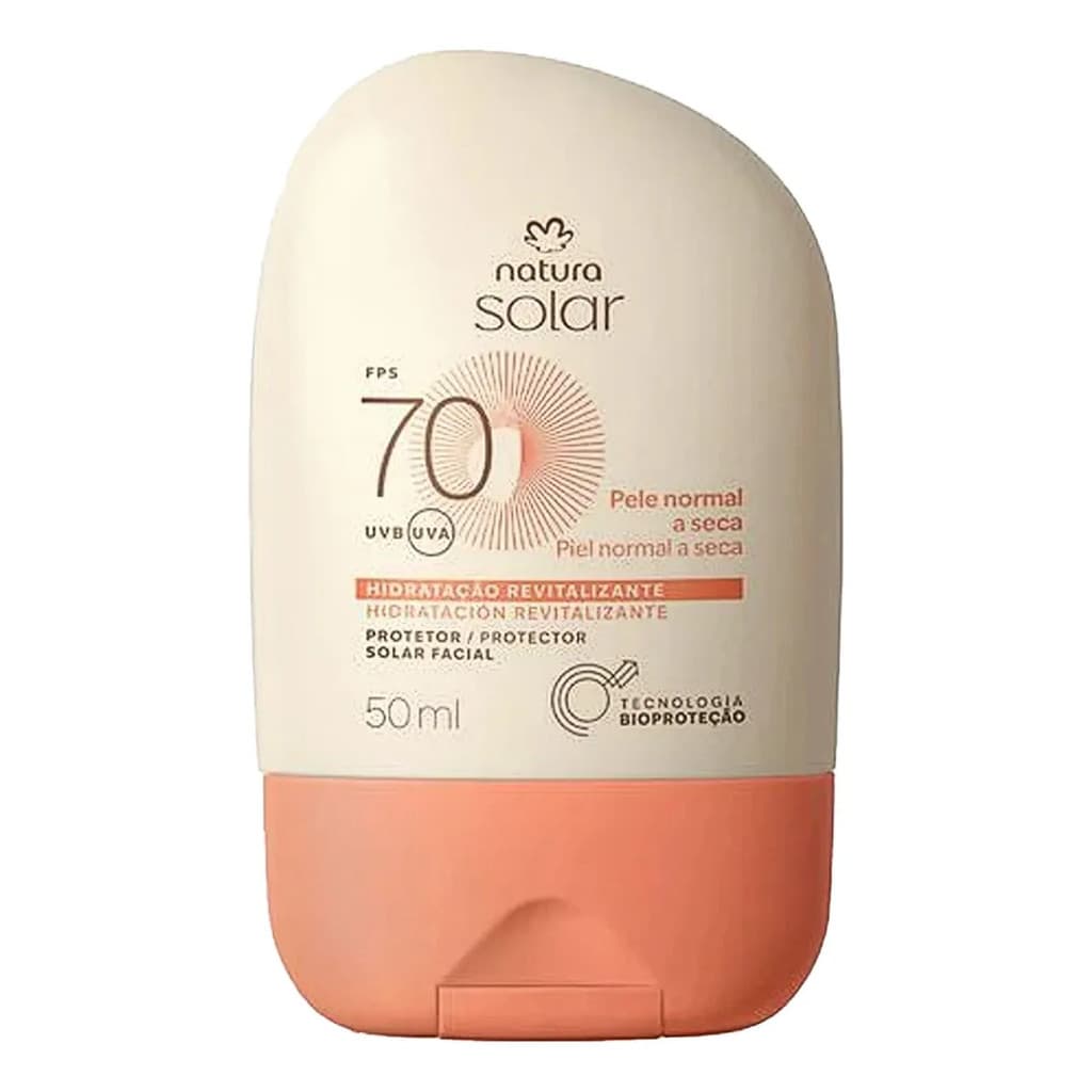 Protetor Solar Facial Natura Fps70 Pele Normal A Seca 50ml