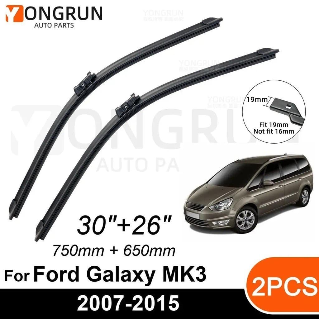 Limpadores De Para-Brisa Dianteiro De Carro Ford Galaxy MK3 2007-2015 Lâmina De Limpador De Borracha 30 " + 26 " Acessór