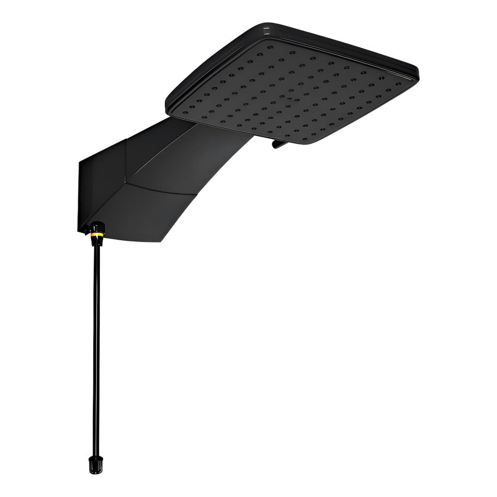 ducha chuveiro fixo de parede quadratta eletronica 5500w 127v preto black zagonel