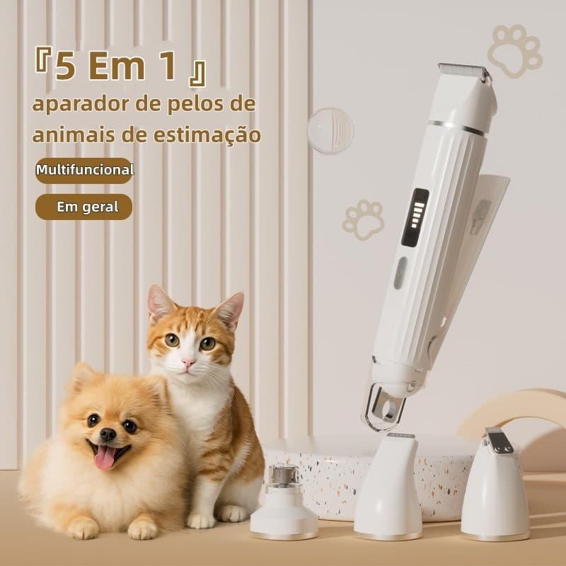 Cortador De Pelos Elétrico Para Animais De Estimação 5 Em 1 - Unhas Pet Cães Gatos Alicate-havando