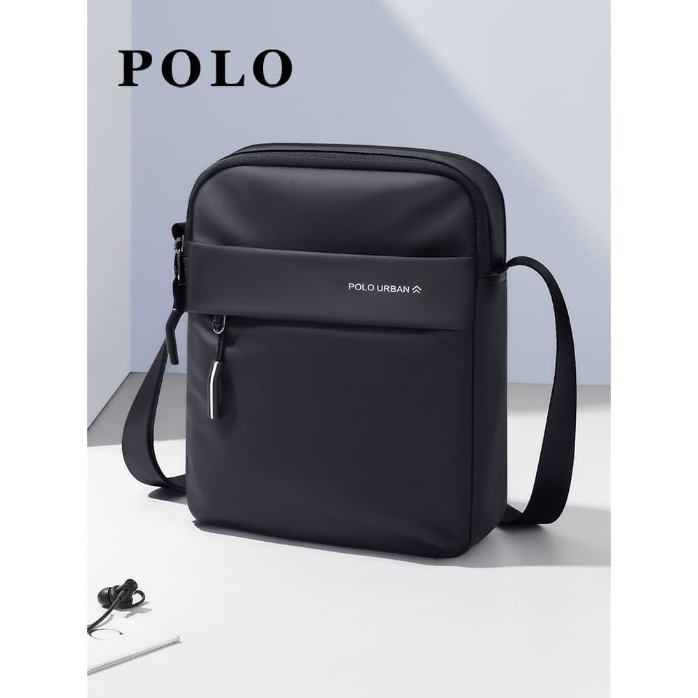 Polo bolsa mensageiro masculina 2026 novo estilo Casual bolsa de ombro masculina de negócios leve portátil Commuter pequ