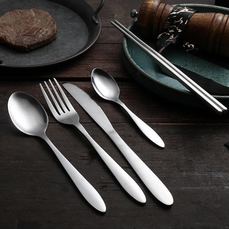 Talheres de aço inoxidável colher conjunto de talheres transfronteiriços talheres de comida ocidental pequeno Hotel Take