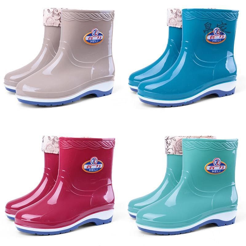 2026 novo estilo quatro estações botas de chuva feminino tubo curto adulto velo-velo botas de chuva moda à prova dwaterp