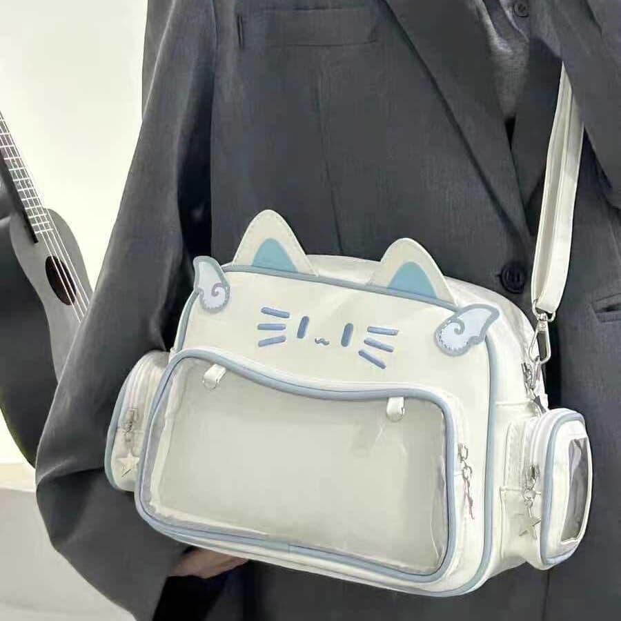 Y2K Millennium quente menina dor saco um gato mecânico mochila bonito grande capacidade 2025 novo estilo saco do mensage