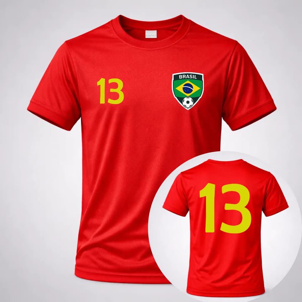 Camiseta Unissex Seleção Brasileira Vermelha