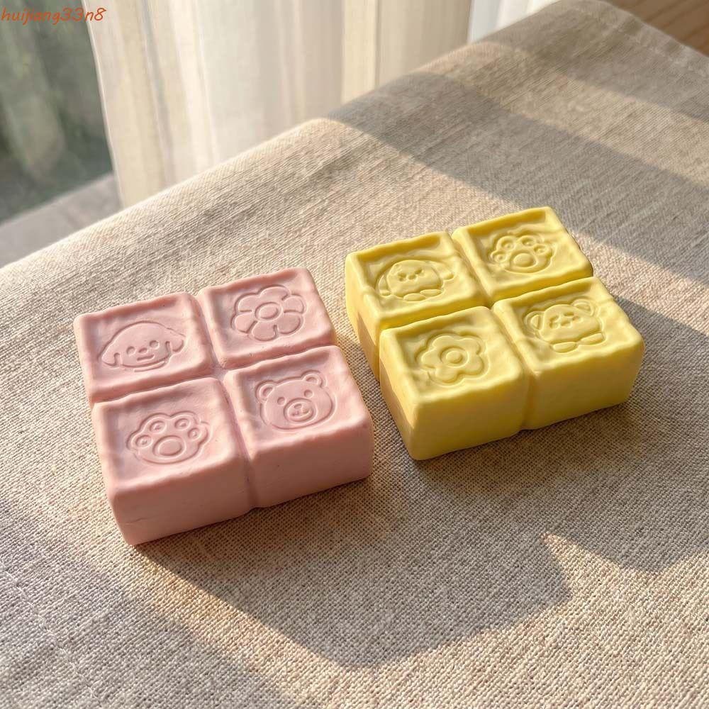 HUIJIANG Cubo Bolo Pão Espremer Brinquedo , Liberação Mão Estiramento Mole Morango Espremendo Elástico
