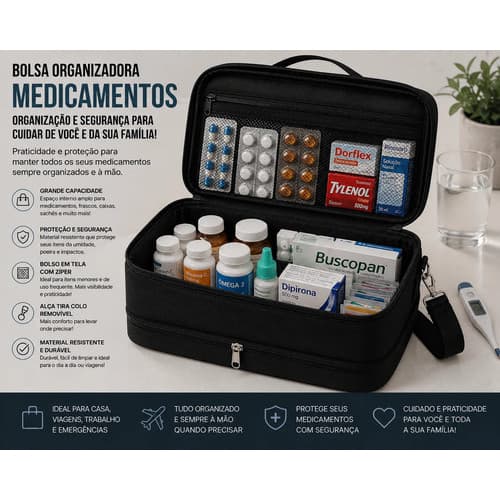 Bolsa Organizadora Medicamentos Enfermagem Home Care
