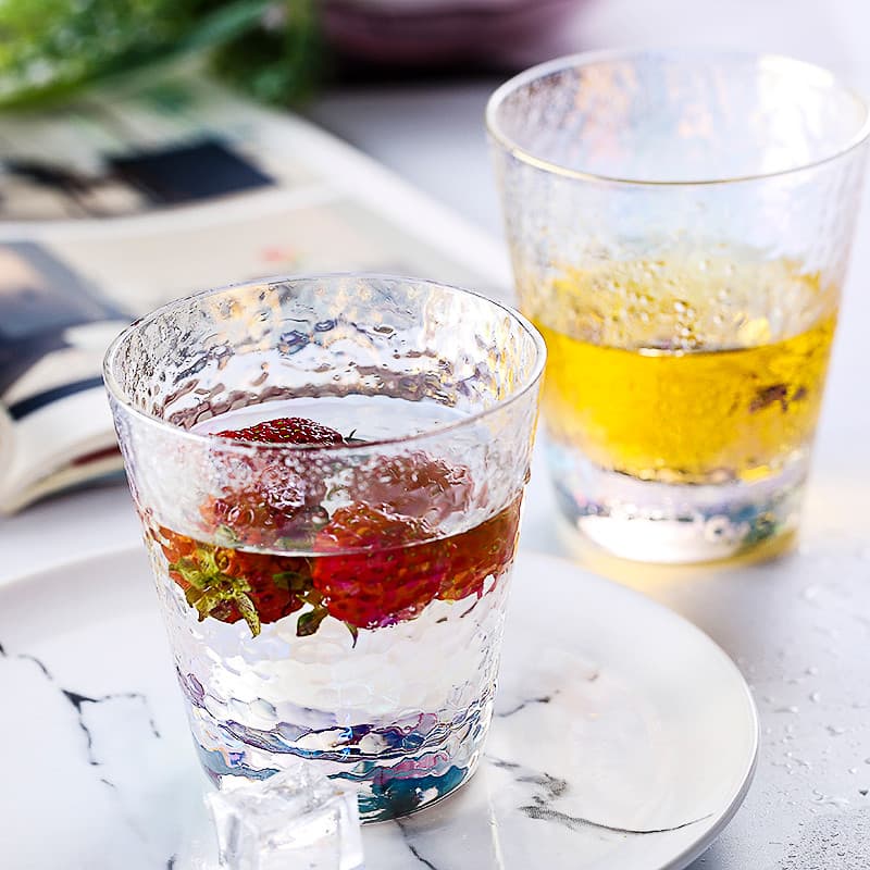 Criativo colorido martelo padrão copo de vidro copo de água xícara de chá copo de vinho bebida fria leite suco bebida co