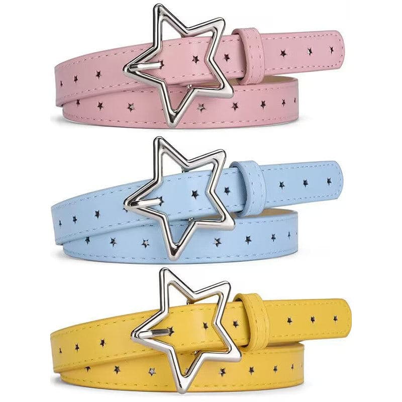 cinto feminino cinto feminino plus size Cinto de fivela de prata feminino não precisa de cinto de estrela perfurado simp