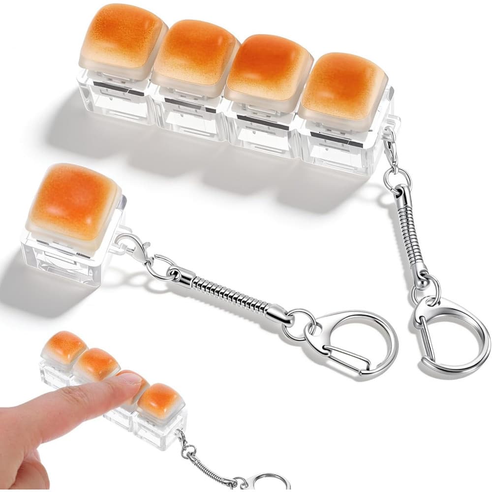 Brinquedo De Descompressão De Teclado De Pão Fofo Mini Chaveiro Mole Bolsa De Brinquedos Para Alívio Do Estresse Present