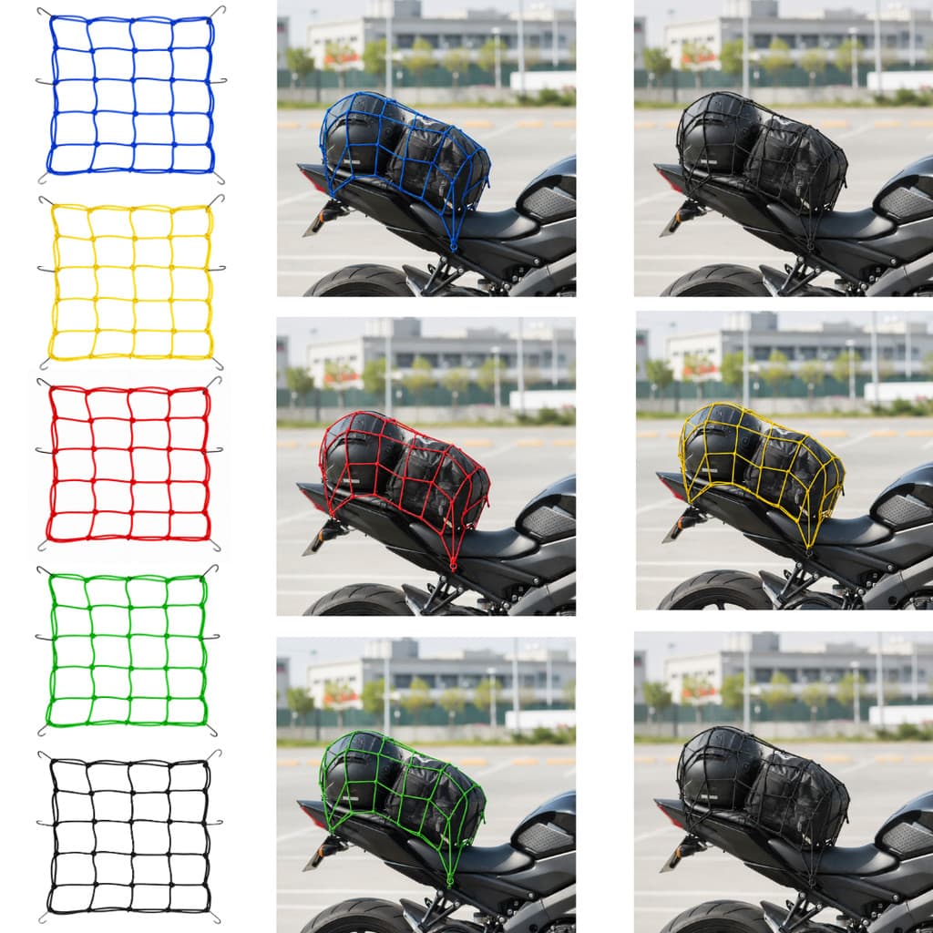 Redinha de Prender Capacete Mochila Elástica Aranha Moto 6 Ganchos Reforçada Carga Bagageiro