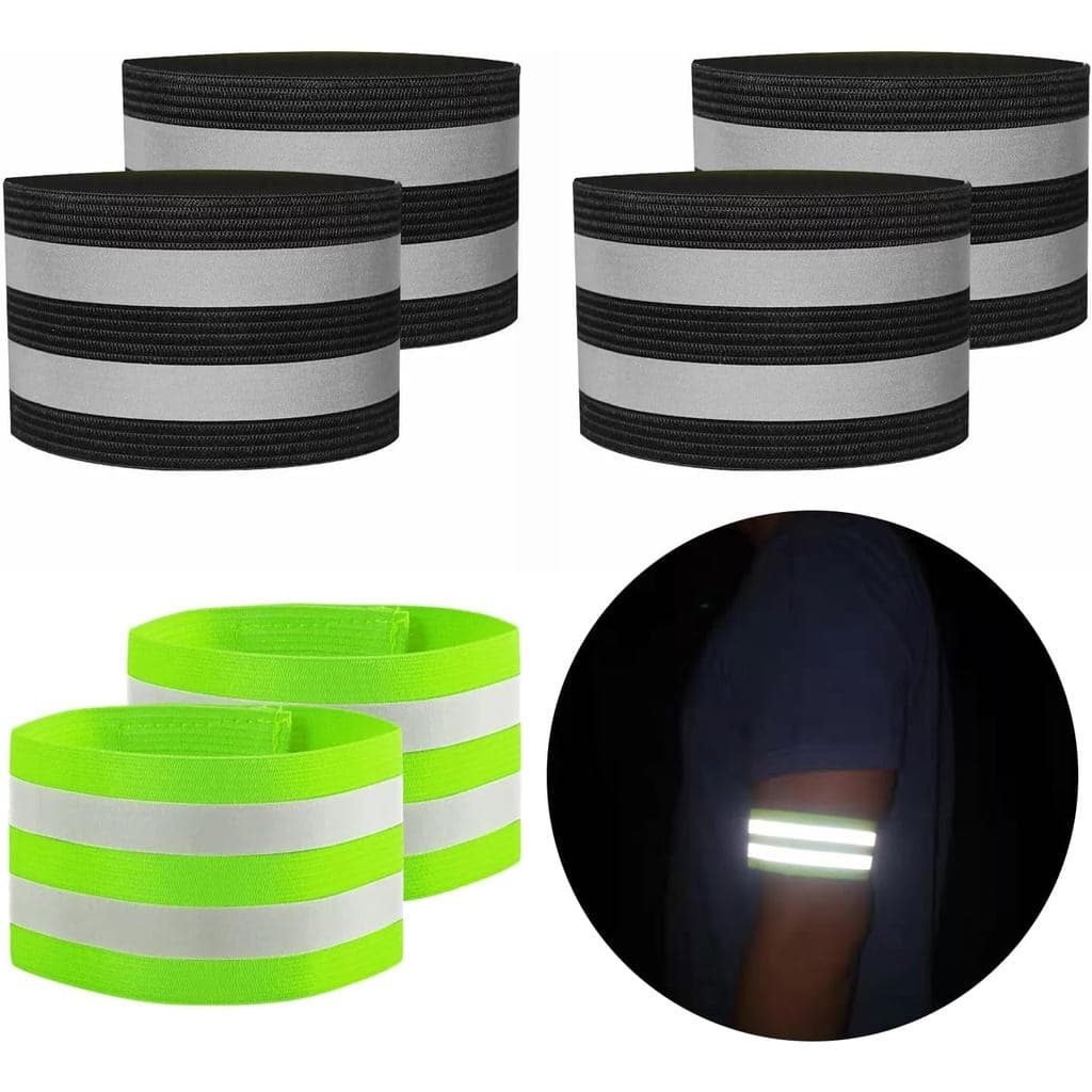 6 faixas refletivas para corrida e caminhada noturna, faixas refletivas para braço/perna, faixa de segurança noturna par