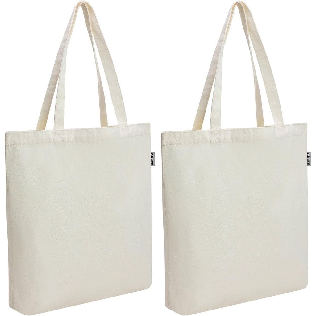 Sacola de Lona, Sacolas Reutilizáveis para Compras e Supermercado com Bolso, Sacola em Branco para Presente DIY para Sub