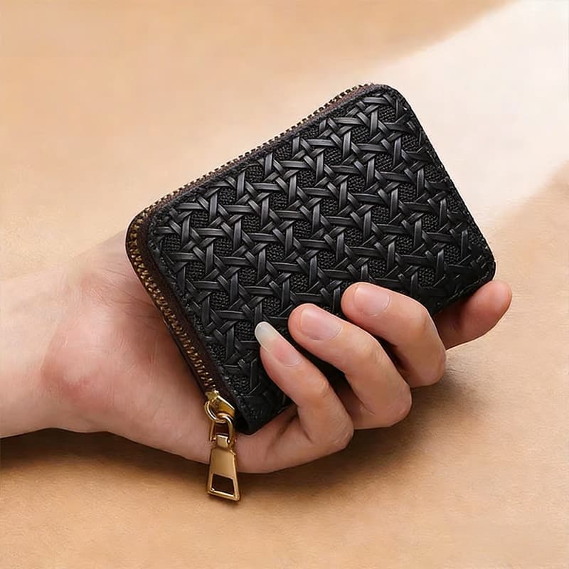 carteira masculina com ziper carteira masculina Slot para vários cartões anti-roubo furto titular do cartão masculino mo