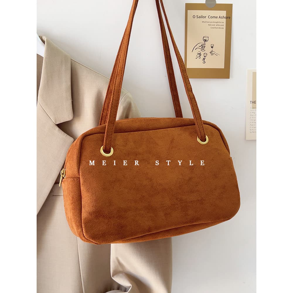 Coreia coreia ins nicho Retro camurça bolsa de ombro axilas outono inverno quadrado sacola bolsa 2023 novo estilo
