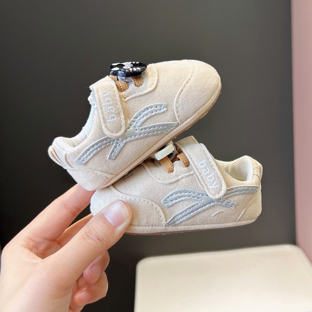 Novo estilo 0-1 anos de idade sapatos de bebê sola macia sapatos de aprendizagem do bebê masculino 6-8-12 meses bebê da