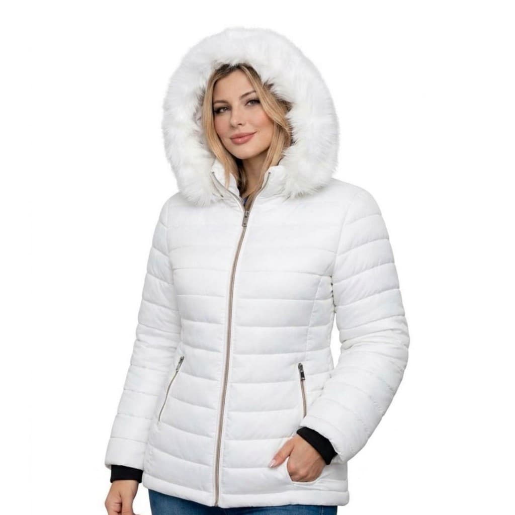 Jaqueta Feminina Puffer Peluciado com Toca Pelinho Confortável e Elegante