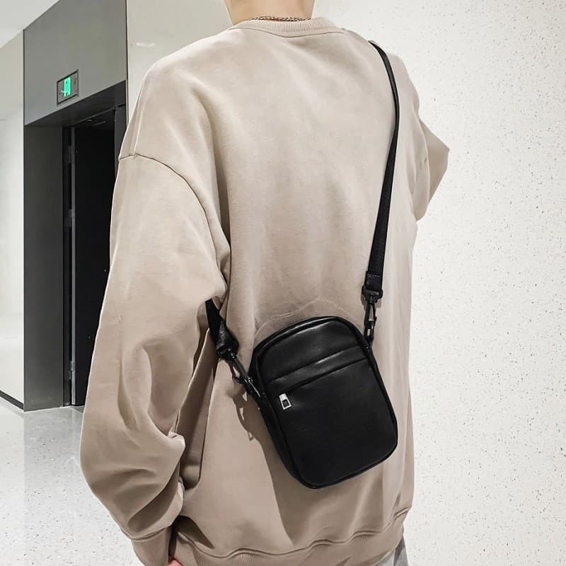 Bolsa masculina para celular japonesa pequena bolsa de ombro novo estilo Street Wear Casual simples bolsa de ombro mascu