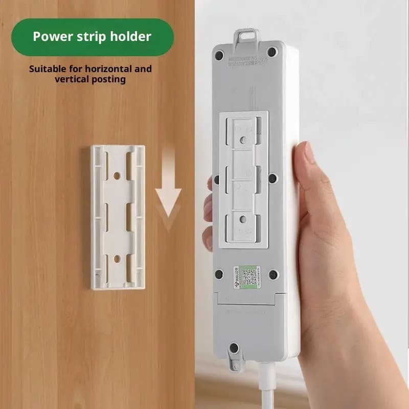 Suporte Autoadesivo para Tomada de Mesa, Fixador de Tomada Sem Furos, Suporte Transparente de PP para Fitas de Energia,