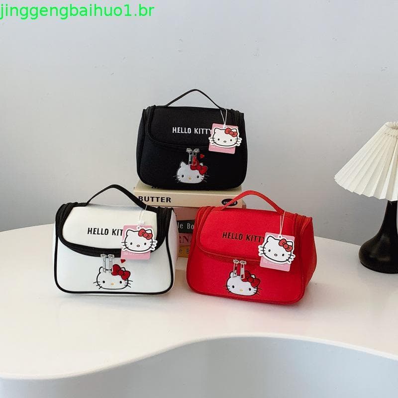 BB12 Hello Kitty Bolsa De Maquiagem Fashion De Grande Capacidade Para Viagem Portátil KT Cat Armazenamento De