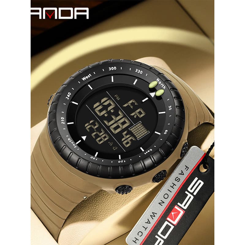 Sanda novo estilo relógio eletrônico estudante grande mostrador ao ar livre à prova dwaterproof água esportes masculino
