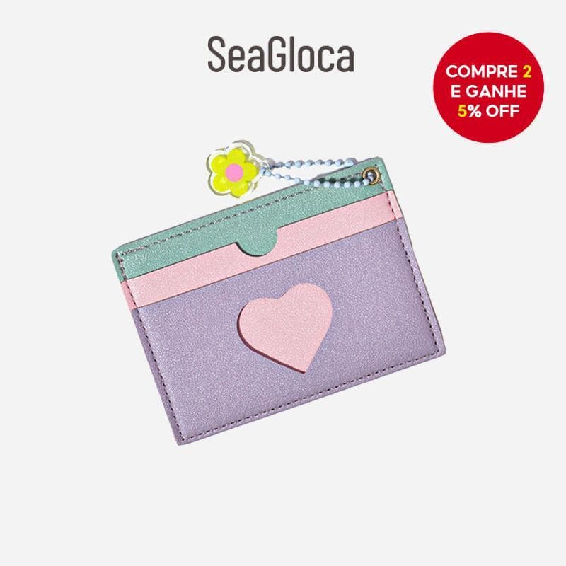 SeaGloca Porta Cartão Simples e Ultrafino Coreano para Mulheres No 1808