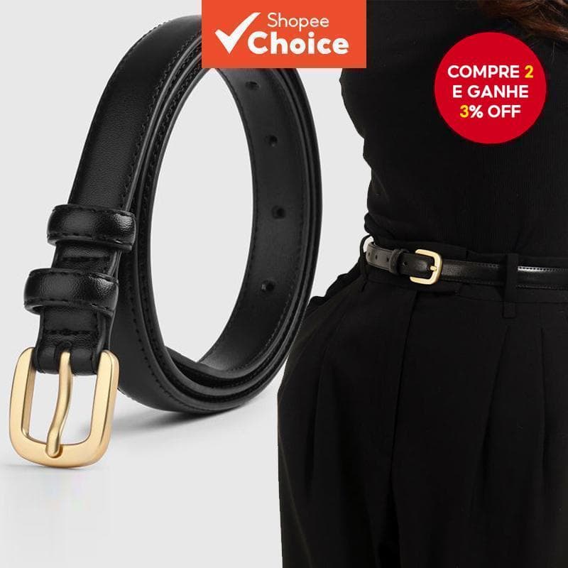 Coreano Elegante Preto Premium Couro Cinto Liga Pino Fivela Para Jeans Vestido Feminino