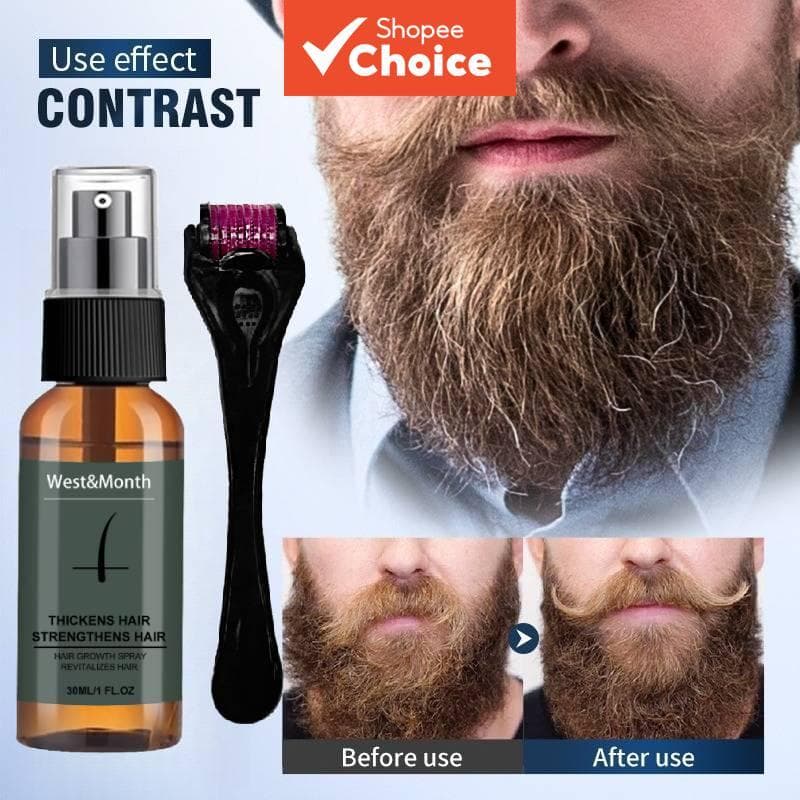 Óleo Essencial Profissional Para Crescimento De Barba Masculino 30ml-Fórmula 100 % Natural Mais Forte E Cheia |