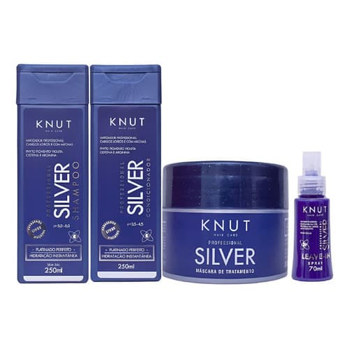 Knut Silver Cristeine Kit Shampoo + Cond + Mascara + Leave