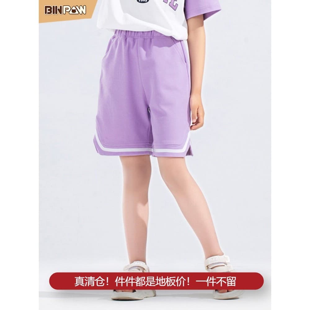 Crianças de alta qualidade meninas verão Shorts soltos 2025 novo estilo estilo esportes moda cor sólida All-Match Casual