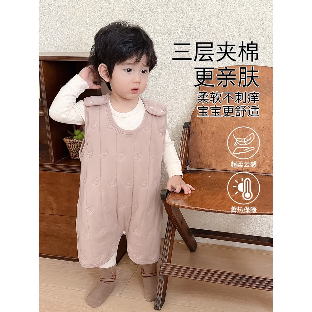 Outono inverno bebê acolchoado colete camisola das crianças Anti-pontapé proteção da barriga saco de dormir bebê engross